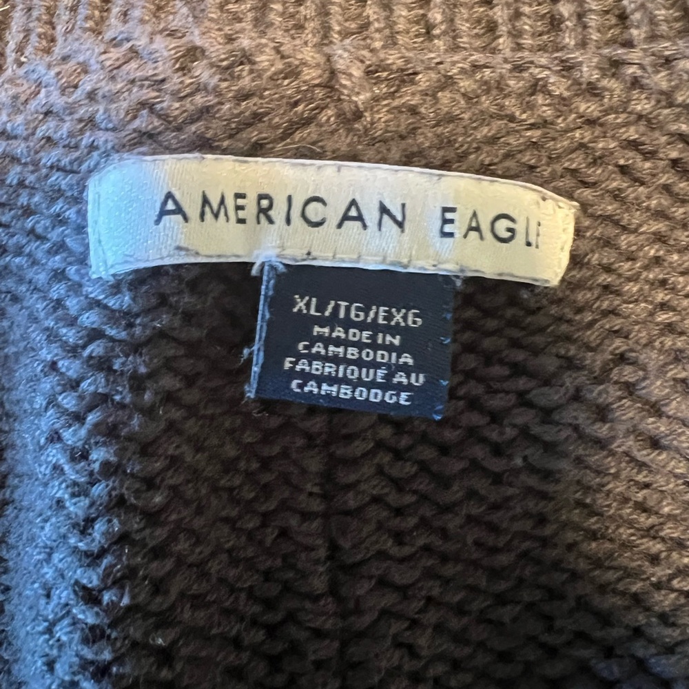American Eagle Black Pullover Sweater Oversized - image 2